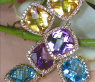 Feinste Multicolor Edelstein Ohrgehänge mit Diamanten #2
