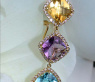 Feinste Multicolor Edelstein Ohrgehänge mit Diamanten #4