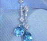 Grazile Blautopas Tropfen Ohrringe mit Diamanten #3