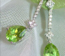 Feine Peridot Tropfen Ohrstecker mit Diamanten #3