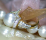 Wundervoller Südseeperle Brillanten Ring im Kragen Design #3
