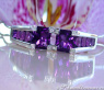 Interessante Amethyst Ohrstecker mit Diamanten #1