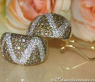 Braune Brillanten Ohrstecker im Zick-Zack-Design #3