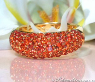 Noble Orange Sapphire Pavéring Noble Orange Sapphire Pavéring