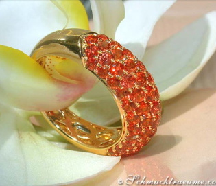 Noble Orange Sapphire Pavéring Noble Orange Sapphire Pavéring