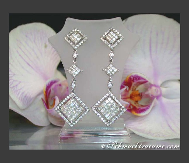 Exklusive Princess Diamanten Ohrgehänge #1 Exklusive Princess Diamanten Ohrgehänge #1