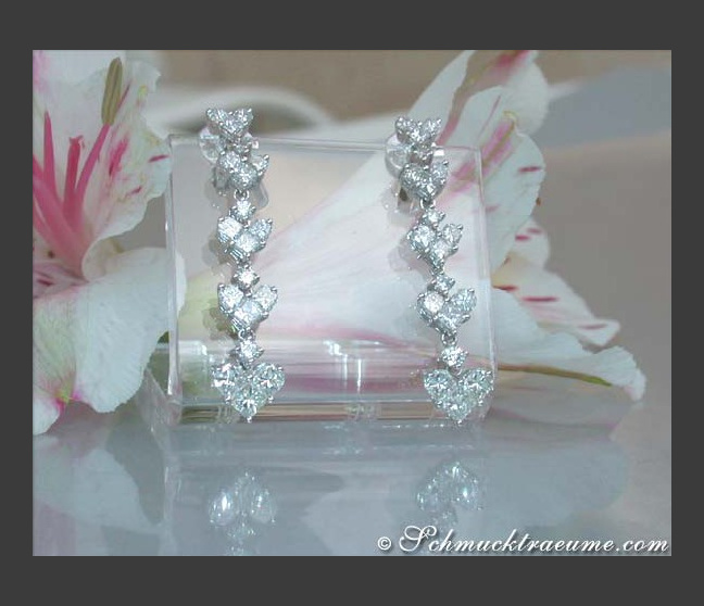 Zarte Diamanten Ohrringe im Herz Design #1 Zarte Diamanten Ohrringe im Herz Design #1