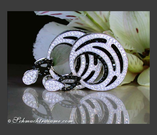 Luxuriöse Ohrgehänge mit schwarzen Diamanten (7,03 ct.) #1 Luxuriöse Ohrgehänge mit schwarzen Diamanten (7,03 ct.) #1