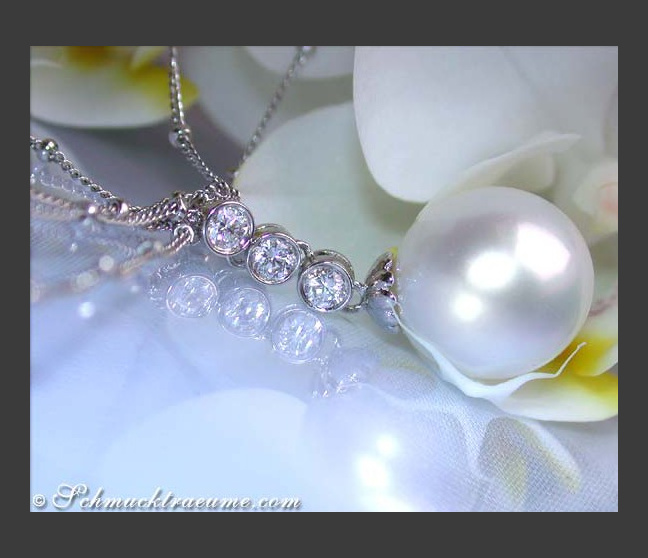 Traumhaftes Südseeperle Collier mit Brillanten #1 Traumhaftes Südseeperle Collier mit Brillanten #1