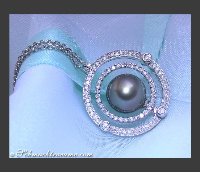 Wandelbares Tahitiperle Collier mit Brillanten #1 Wandelbares Tahitiperle Collier mit Brillanten #1