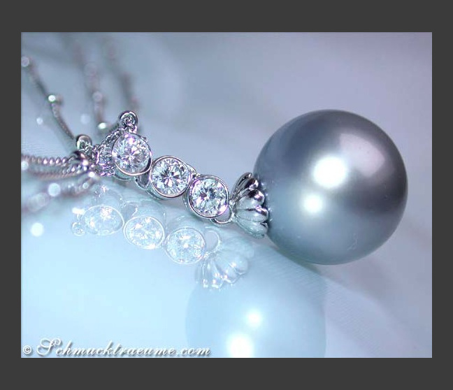Traumhaftes Tahitiperle Collier mit Brillanten #1 Traumhaftes Tahitiperle Collier mit Brillanten #1