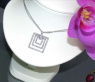 Quadratischer Diamanten Anhänger an Kette #4