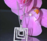 Quadratischer Diamanten Anhänger an Kette #5
