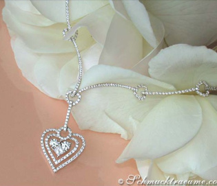 Exquisites Herz Collier mit Brillanten & Princess Diamanten Exquisites Herz Collier mit Brillanten & Princess Diamanten