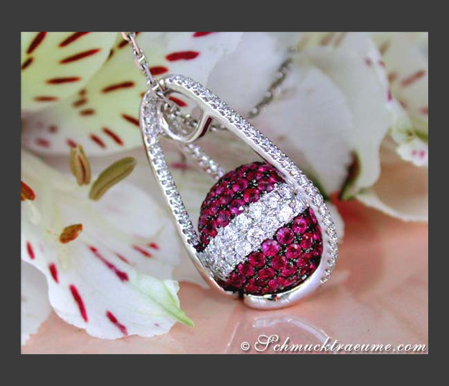 Attraktive Rubin Halskette mit Brillanten #1 Attraktive Rubin Halskette mit Brillanten #1