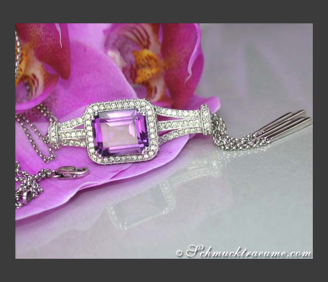 Ausgefallenes Amethyst Collier mit Brillanten #1 Ausgefallenes Amethyst Collier mit Brillanten #1