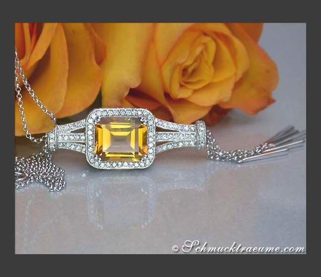 Ausgefallenes Citrin Collier mit Brillanten #1 Ausgefallenes Citrin Collier mit Brillanten #1