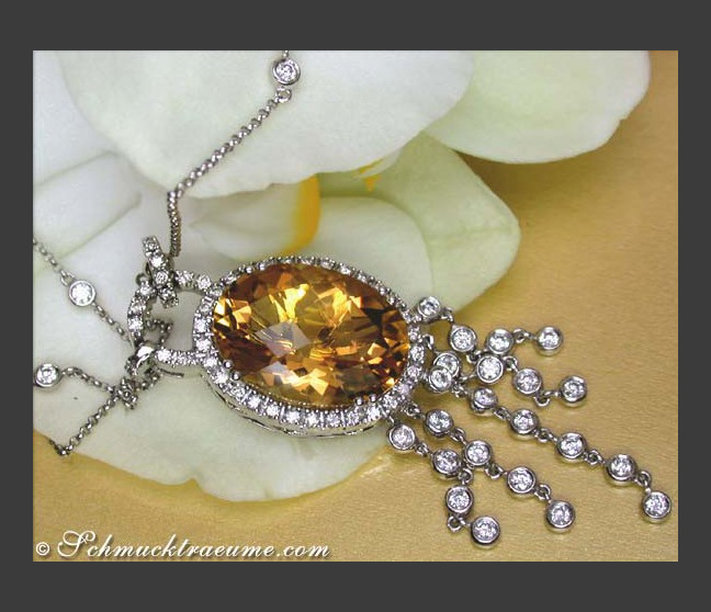 Attraktives Citrin Collier mit Brillanten #1 Attraktives Citrin Collier mit Brillanten #1
