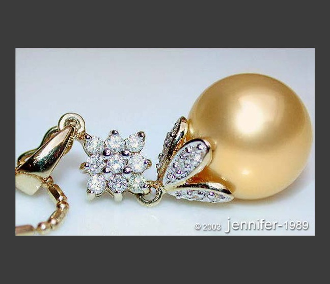 Goldene Südseeperle Brillanten Anhänger #1 Goldene Südseeperle Brillanten Anhänger #1