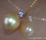 Klassischer goldene Südseeperle Anhänger mit Brillant an Kette #4