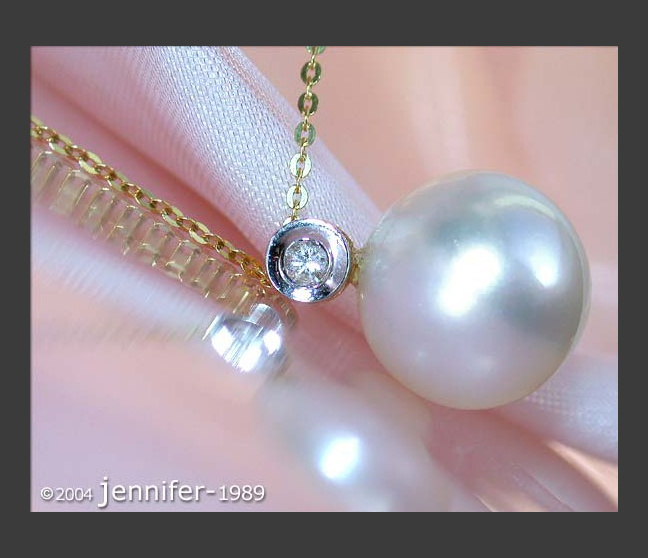 Edler Südseeperle Brillant Anhänger mit Kette #1 Edler Südseeperle Brillant Anhänger mit Kette #1