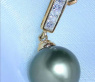 Klassischer Tahitiperle Diamanten Anhänger in Gelbgold 750 #3