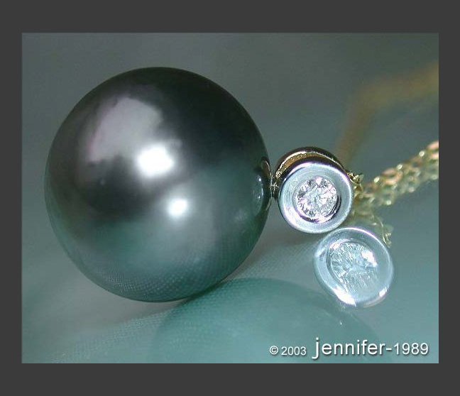 Tahitiperle Brillant Anhänger mit Kette in Gelbgold 585 #1 Tahitiperle Brillant Anhänger mit Kette in Gelbgold 585 #1