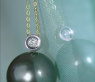 Tahitiperle Brillant Anhänger mit Kette in Gelbgold 585 #3