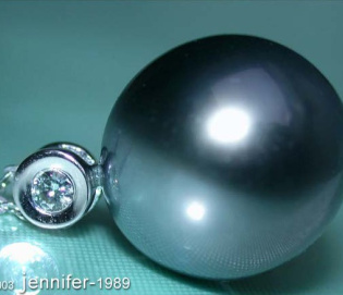 Zeitloser Tahitiperle Brillant Anhänger mit Kette