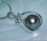 Verspielter Tahitiperle Anhänger mit Diamanten #1