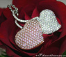 Exquisiter Doppel Herz Anhänger mit Diamanten #5