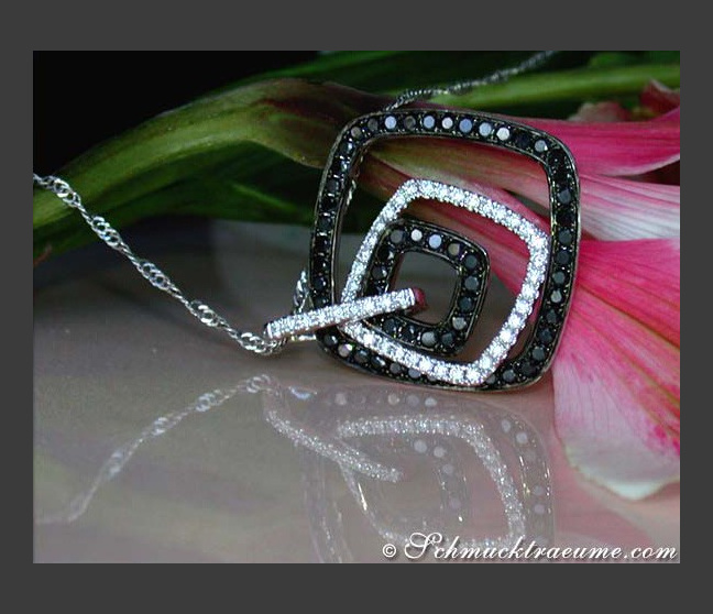Raffinierter Brillanten & schwarze Diamanten Anhänger #1 Raffinierter Brillanten & schwarze Diamanten Anhänger #1