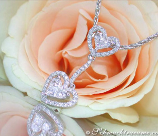 Femininer Herz Anhänger mit Brillanten & Princess Diamanten Femininer Herz Anhänger mit Brillanten & Princess Diamanten