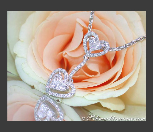 Femininer Herz Anhänger mit Brillanten & Princess Diamanten #1 Femininer Herz Anhänger mit Brillanten & Princess Diamanten #1