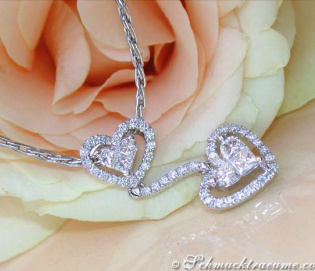 Femininer Herz Anhänger mit Brillanten & Princess Diamanten Femininer Herz Anhänger mit Brillanten & Princess Diamanten