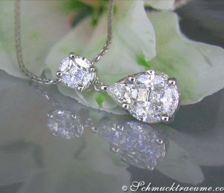 Bildschöner Diamanten Anhänger im Tropfen Stil Bildschöner Diamanten Anhänger im Tropfen Stil