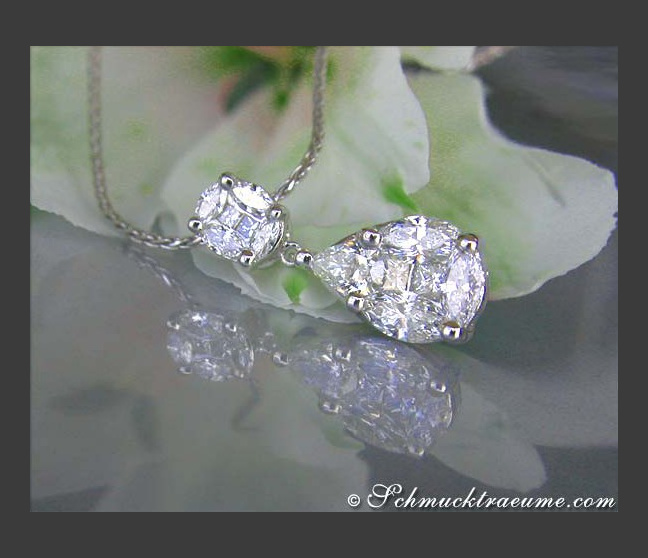 Bildschöner Diamanten Anhänger im Tropfen Stil #1 Bildschöner Diamanten Anhänger im Tropfen Stil #1