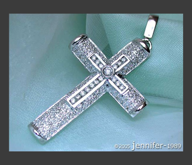 Edler Brillanten Kreuz in Kreuz Anhänger in Weißgold #1 Edler Brillanten Kreuz in Kreuz Anhänger in Weißgold #1