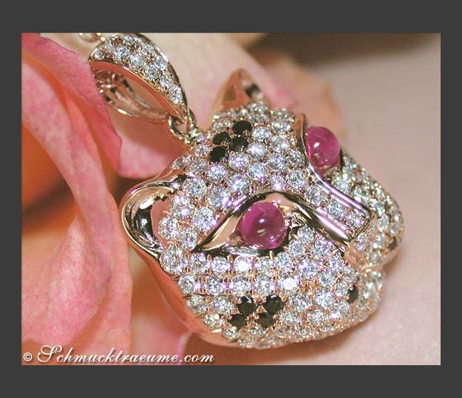 Feinster Brillanten Panther Anhänger mit Kette #1 Feinster Brillanten Panther Anhänger mit Kette #1