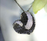 Hochkarätiger Herz Anhänger mit schwarzen Diamanten & Brillanten #5
