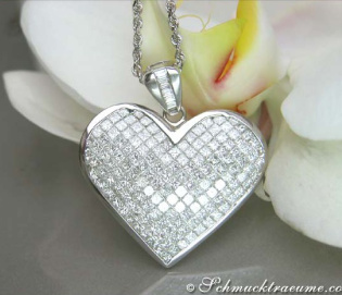 Prachtvoller Princess Diamanten Herz Anhänger Prachtvoller Princess Diamanten Herz Anhänger