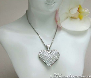 Prachtvoller Princess Diamanten Herz Anhänger Prachtvoller Princess Diamanten Herz Anhänger