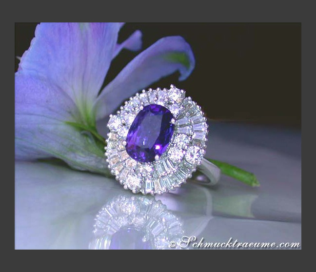 Luxuriöser Saphir Ring mit Diamanten (5,42 ct.) #1 Luxuriöser Saphir Ring mit Diamanten (5,42 ct.) #1