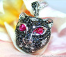 Ausgefallener Panther Anhänger mit schwarzen Diamanten #2