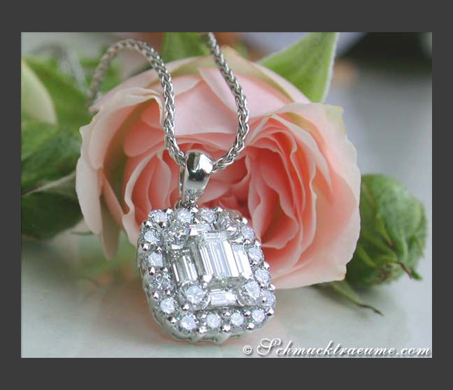 Feinster Brillanten Anhänger mit Baguette Diamanten #1 Feinster Brillanten Anhänger mit Baguette Diamanten #1