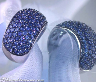 Stattlicher Saphir Pavé Ring