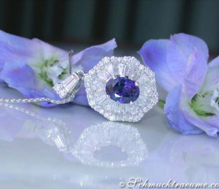 Prächtiger Saphir Anhänger mit Brillanten & Diamanten