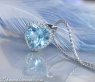 Graziler Aquamarin Herz Anhänger mit Diamanten #1