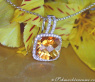 Bildschöner Citrin Anhänger mit Brillanten an Kette #3