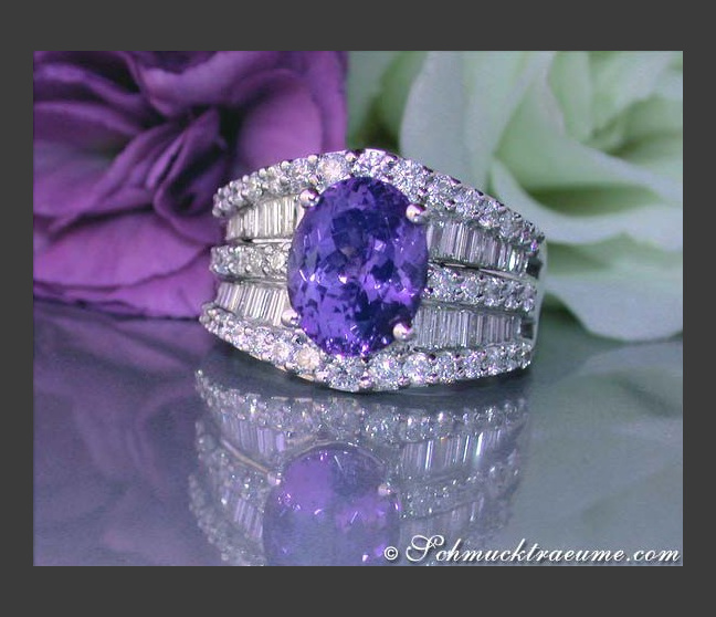 Auffallender Tansanit Ring mit Diamanten #1 Auffallender Tansanit Ring mit Diamanten #1